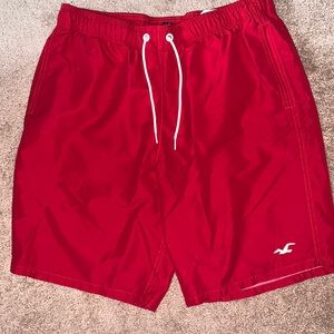 Red Hollister Swim Trunks